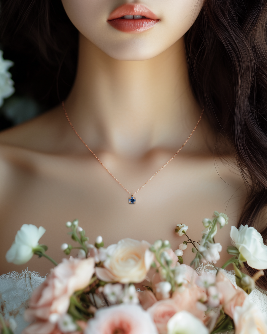 Eternity Blue Sapphire Necklace