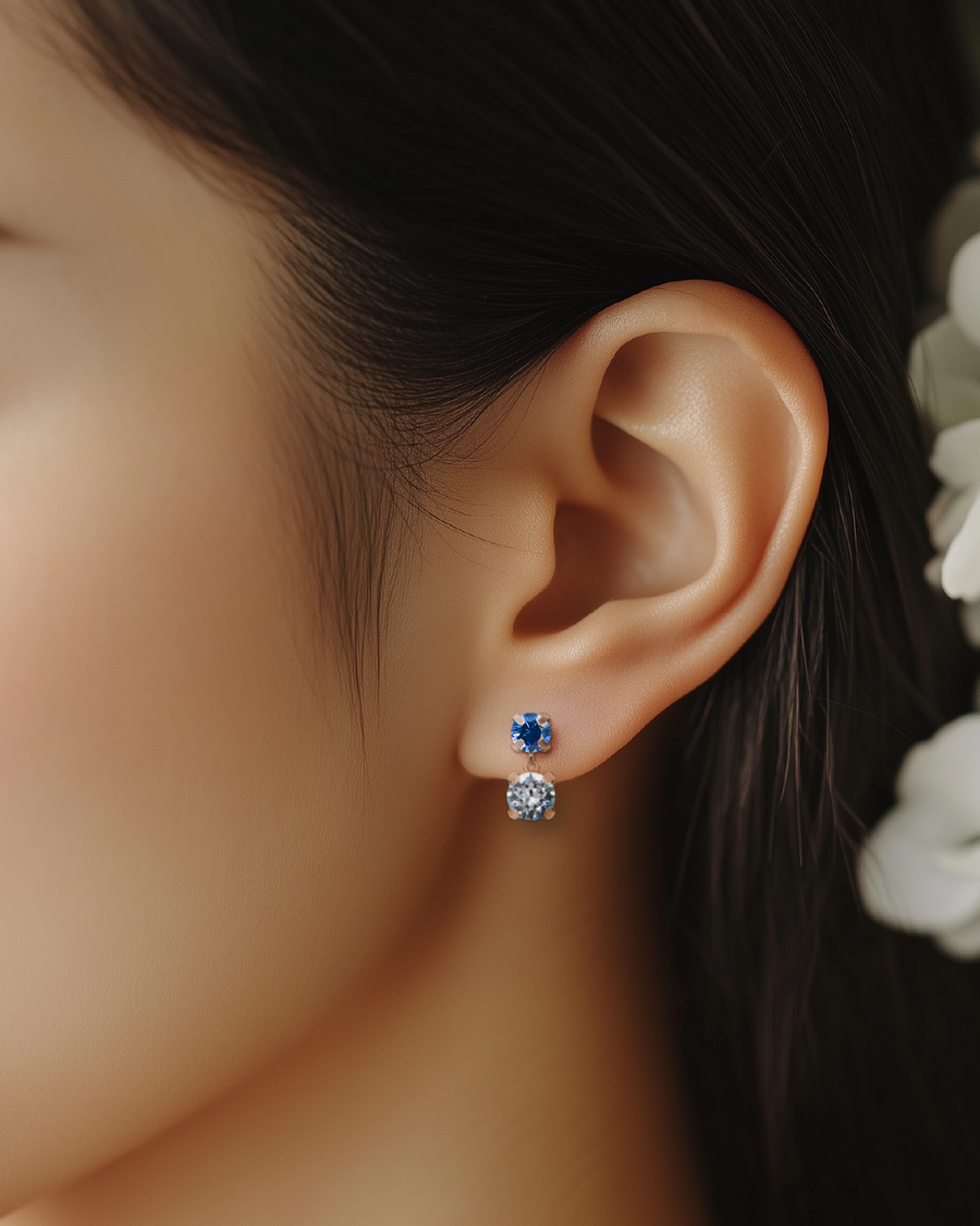 Eternity Blue Sapphire Earring